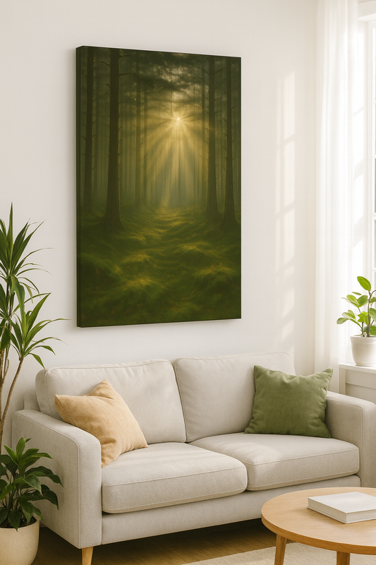 Misty Forest Morning - Wall Poster Canvas - 20 X 30 Inches