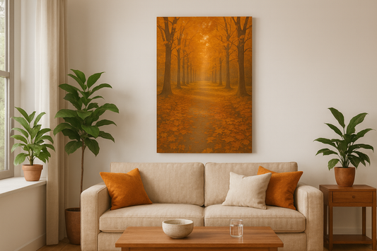 Autumn Pathway – Wall Poster Canvas - 20 X 30 Inches