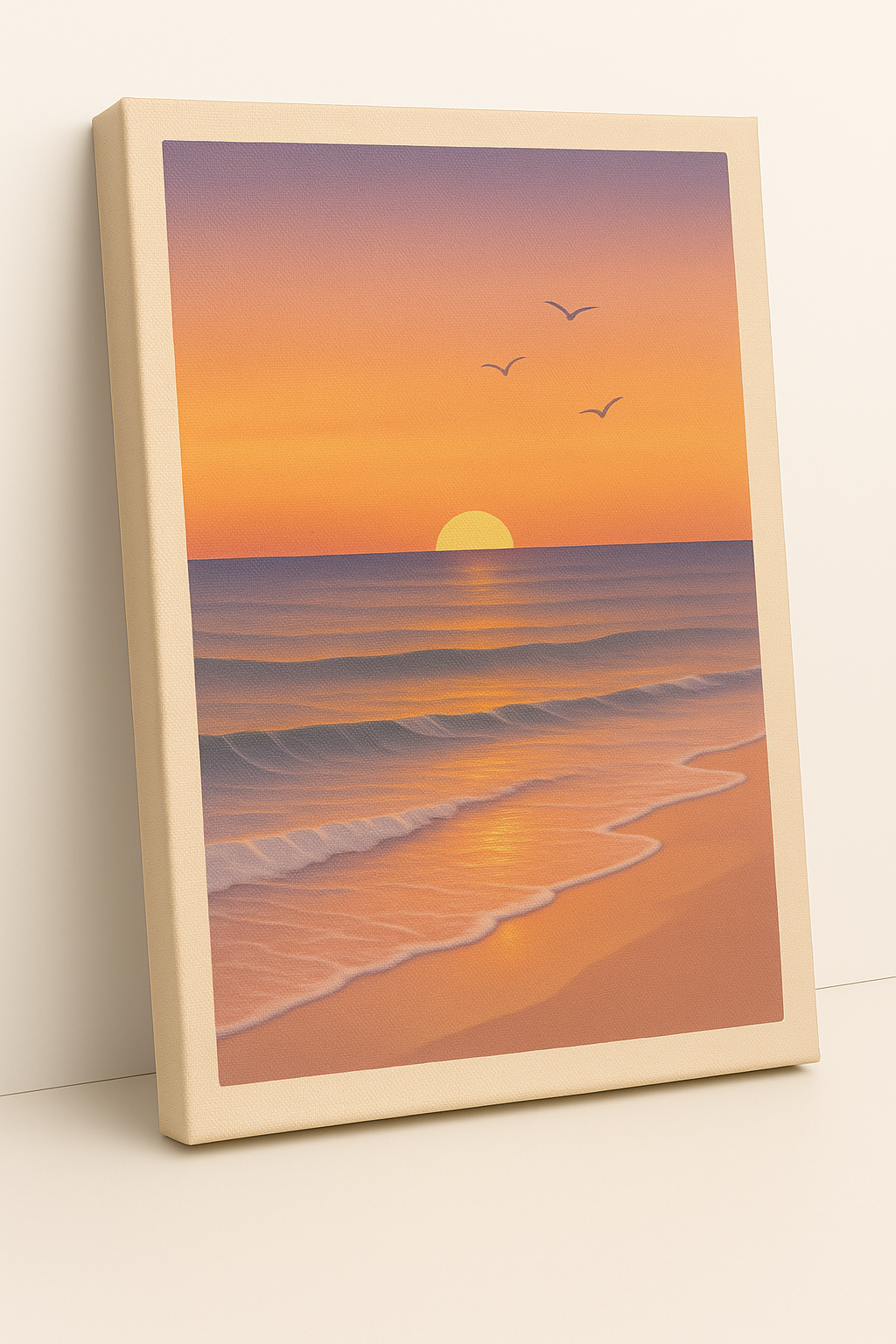 Tranquil Sunset Beach - Wall Poster Canvas - 20 X 30 Inches