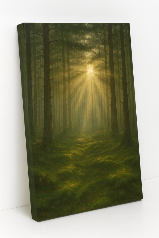 Misty Forest Morning - Wall Poster Canvas - 20 X 30 Inches