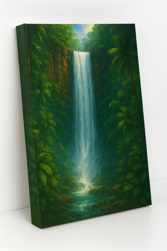 Mystic Waterfall - Wall Poster Canvas - 20 X 30 Inches