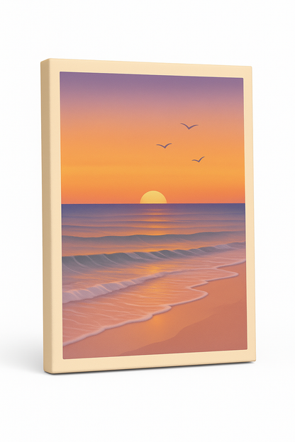 Tranquil Sunset Beach - Wall Poster Canvas - 20 X 30 Inches