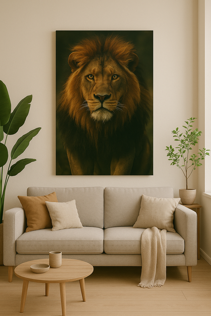 Majestic Lion - Wall Poster Canvas - 20 X 30 Inches